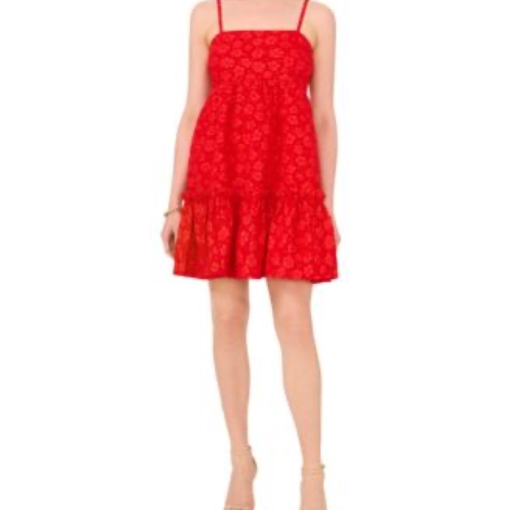 Cece Red Floral Sundress NWOT size large